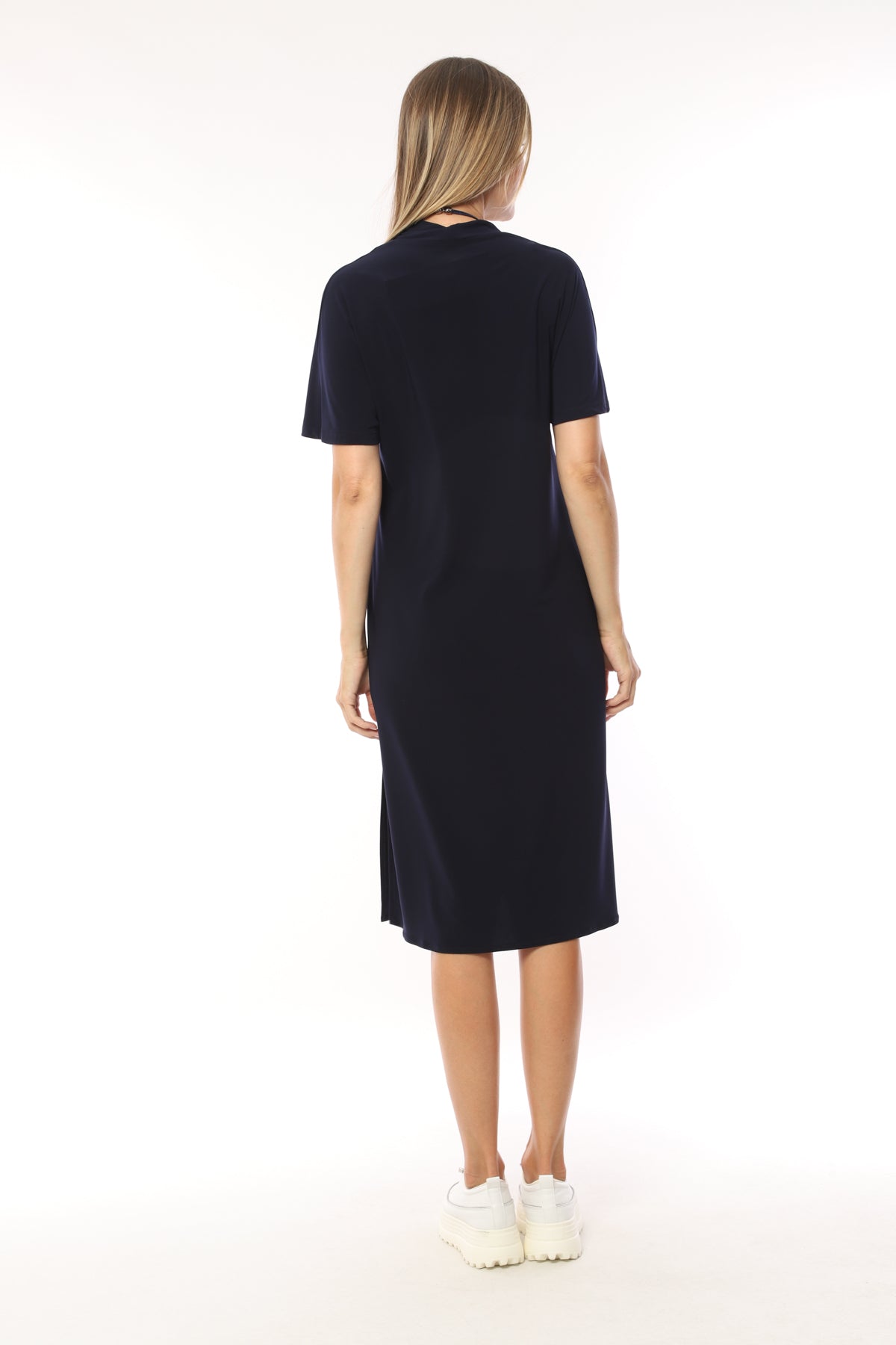 LADIES DRESS 95% PES 5% EA I-24SS-2086-30 NAVY