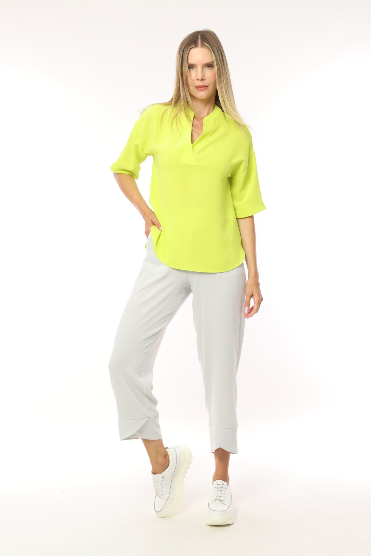 LADIES TROUSERS 100% PES I-24SS-5101-29 WHITE