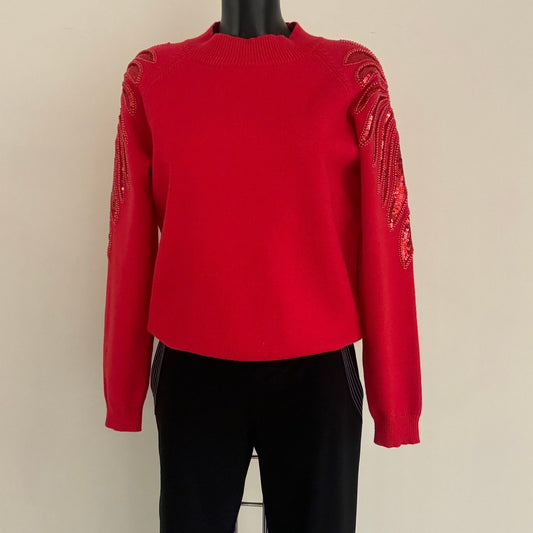 Darling Sequin Embellished Jumper DA24-702 RED