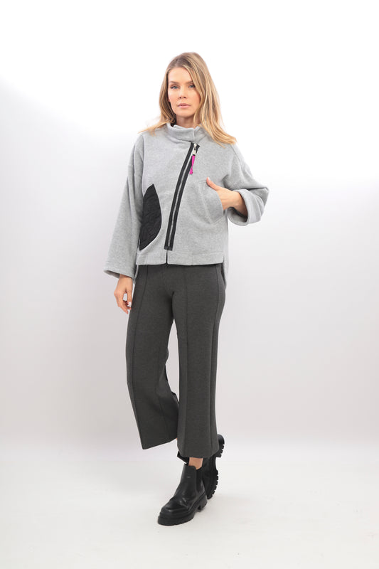 Ankle Length Wide Legged Trouser 8 I-24AW-5122-11 GREY