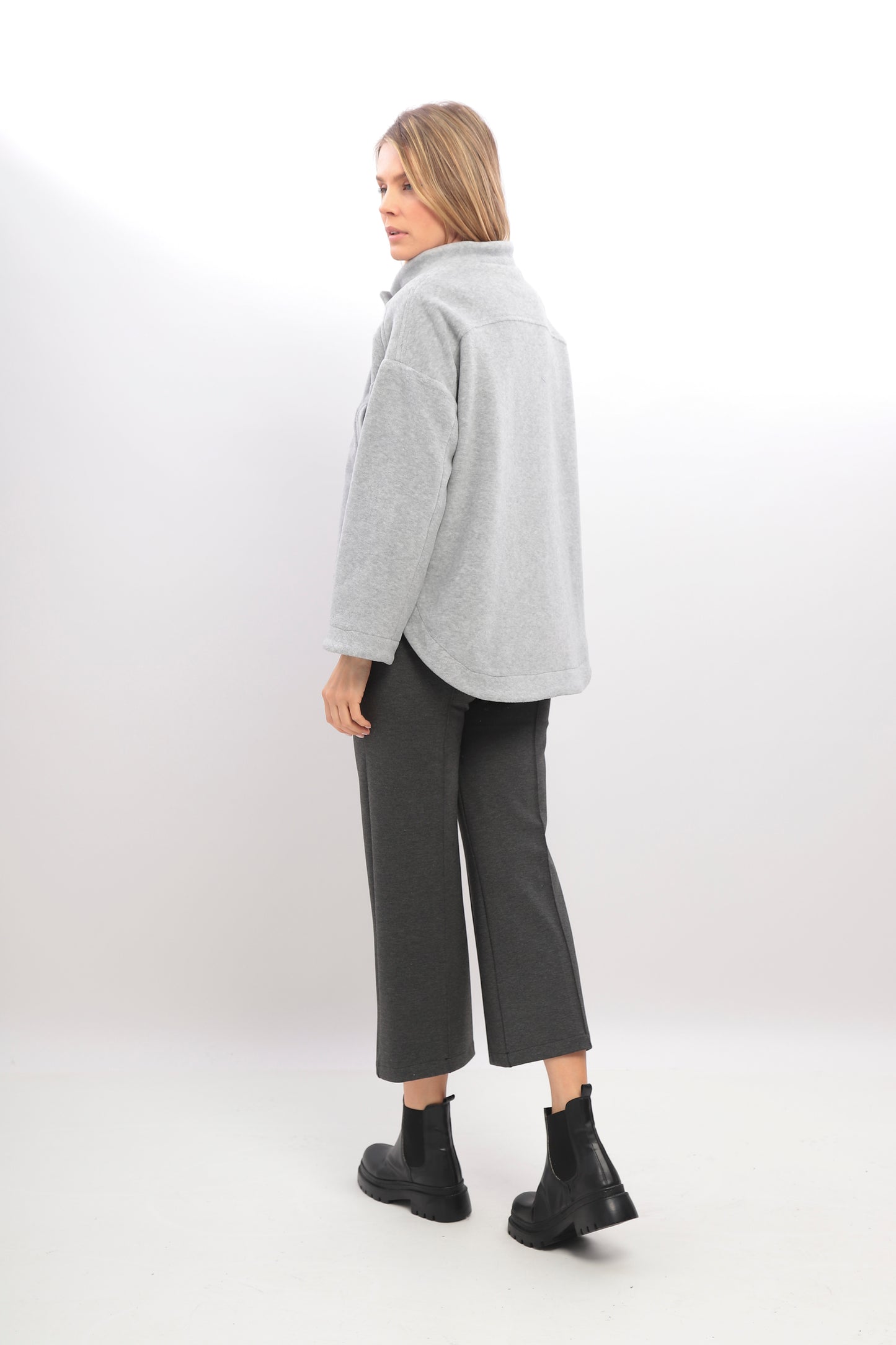 Ankle Length Wide Legged Trouser 8 I-24AW-5122-11 GREY