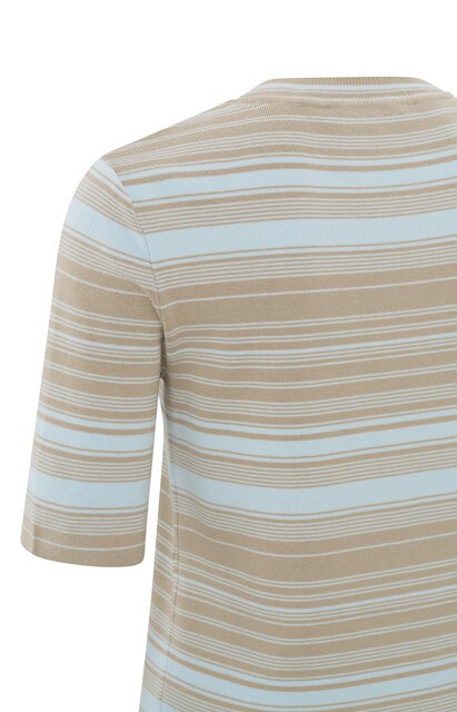 Striped sweater with crewneck and half long sleeves 01-000341-402