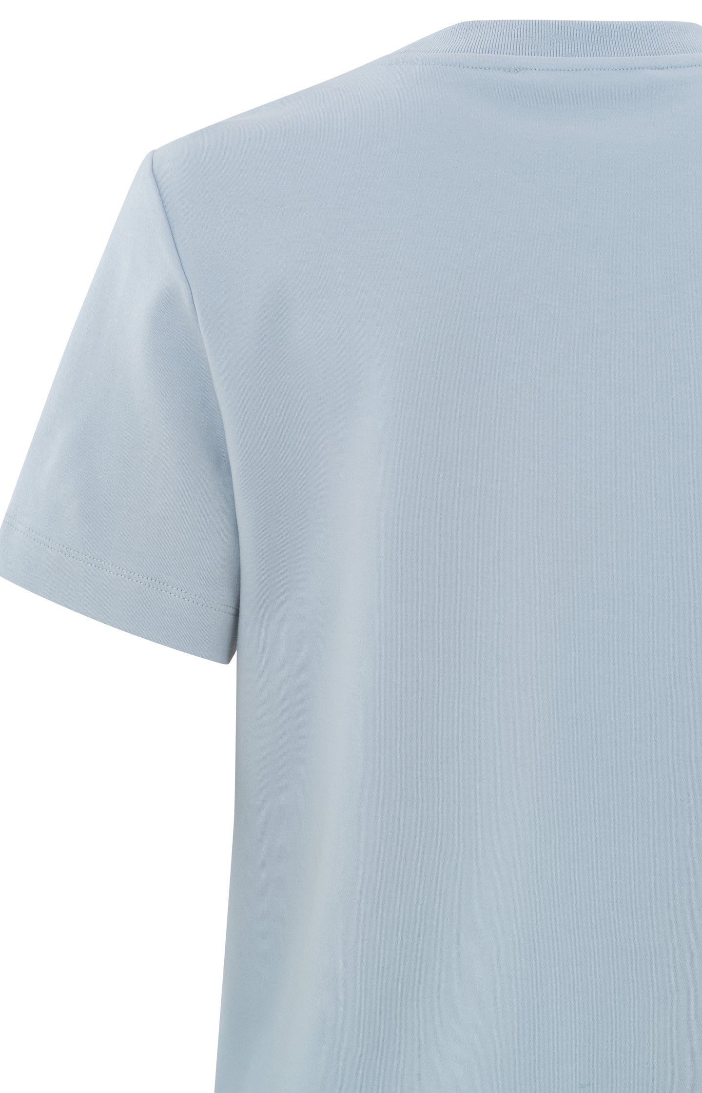 Basic light blue T-shirt with short sleeves and a round neck