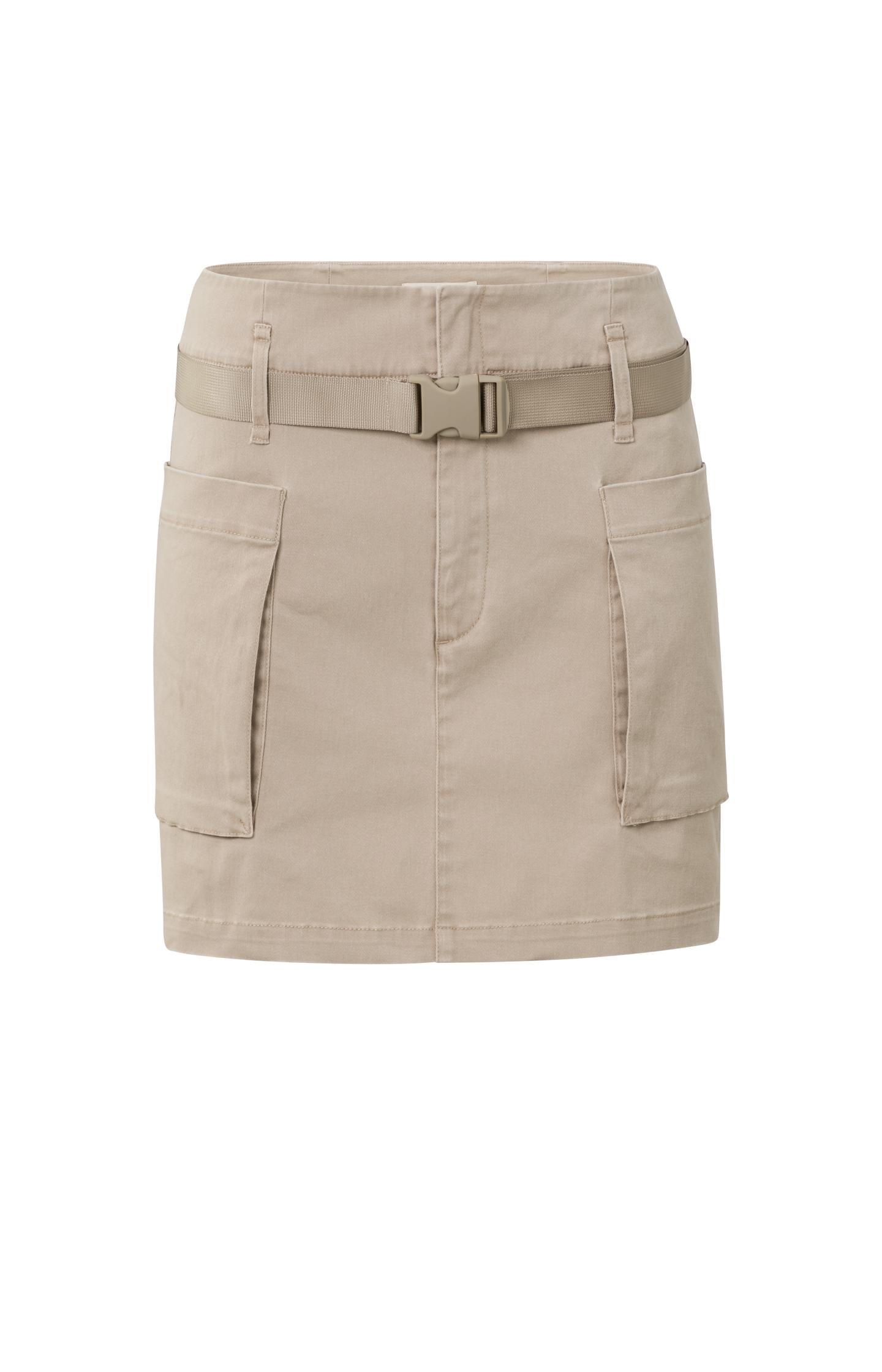 Cargo mini skirt with cargo belt, pockets and zip fly - Type: product