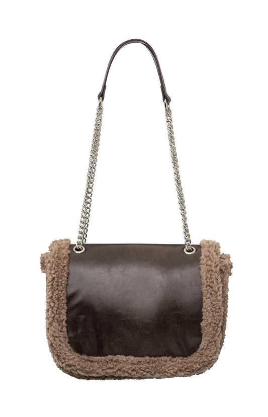 Crossbody bag with teddy details and chain strap - Type: product