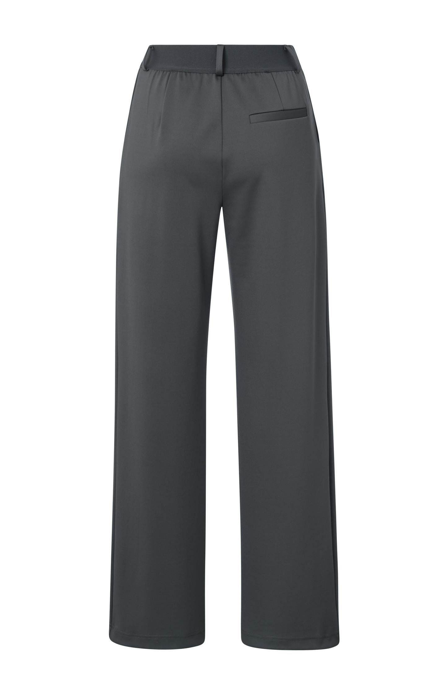 Jersey trousers with wide legs and pleated details