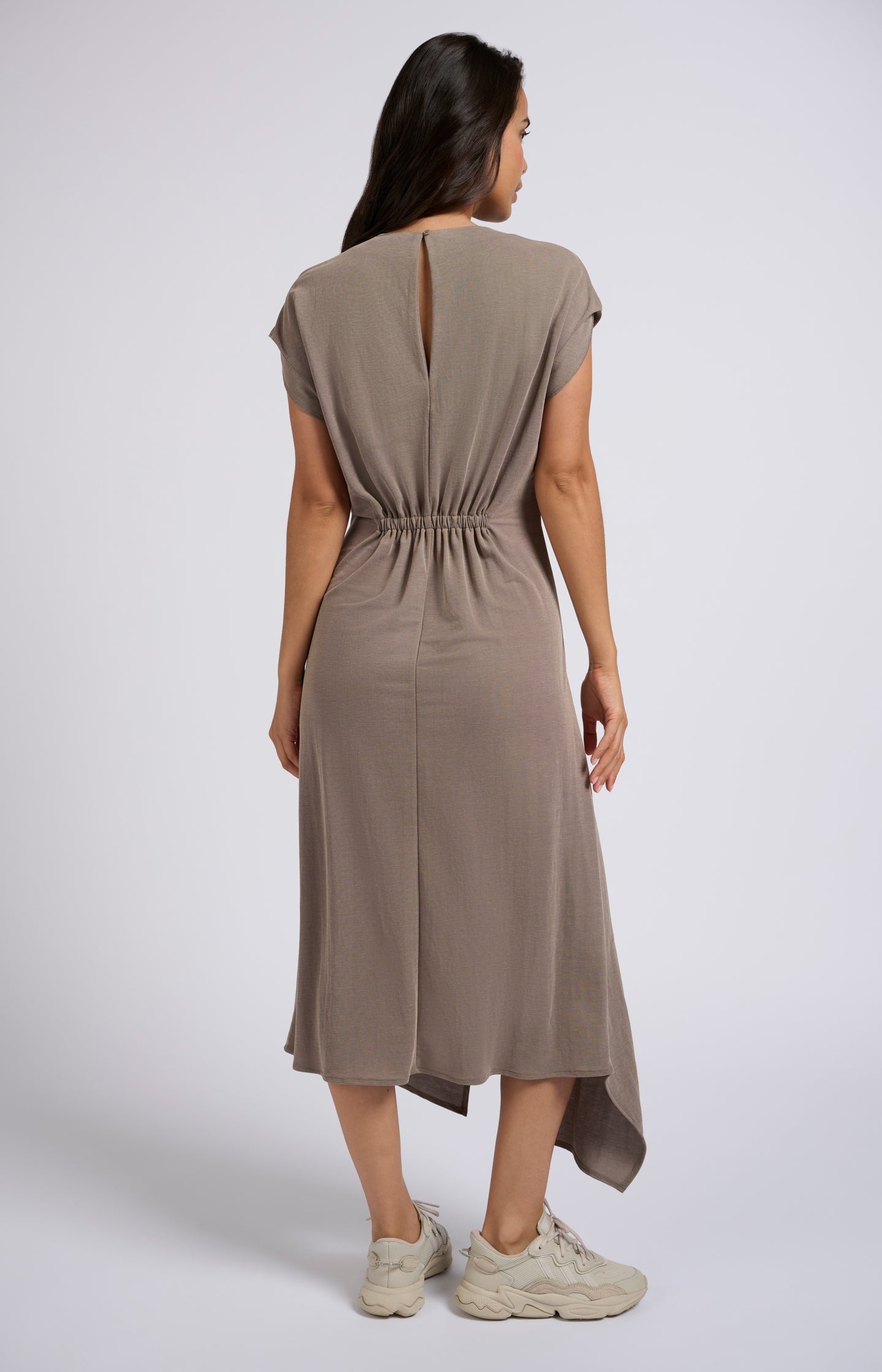 Midi dress with pleated details