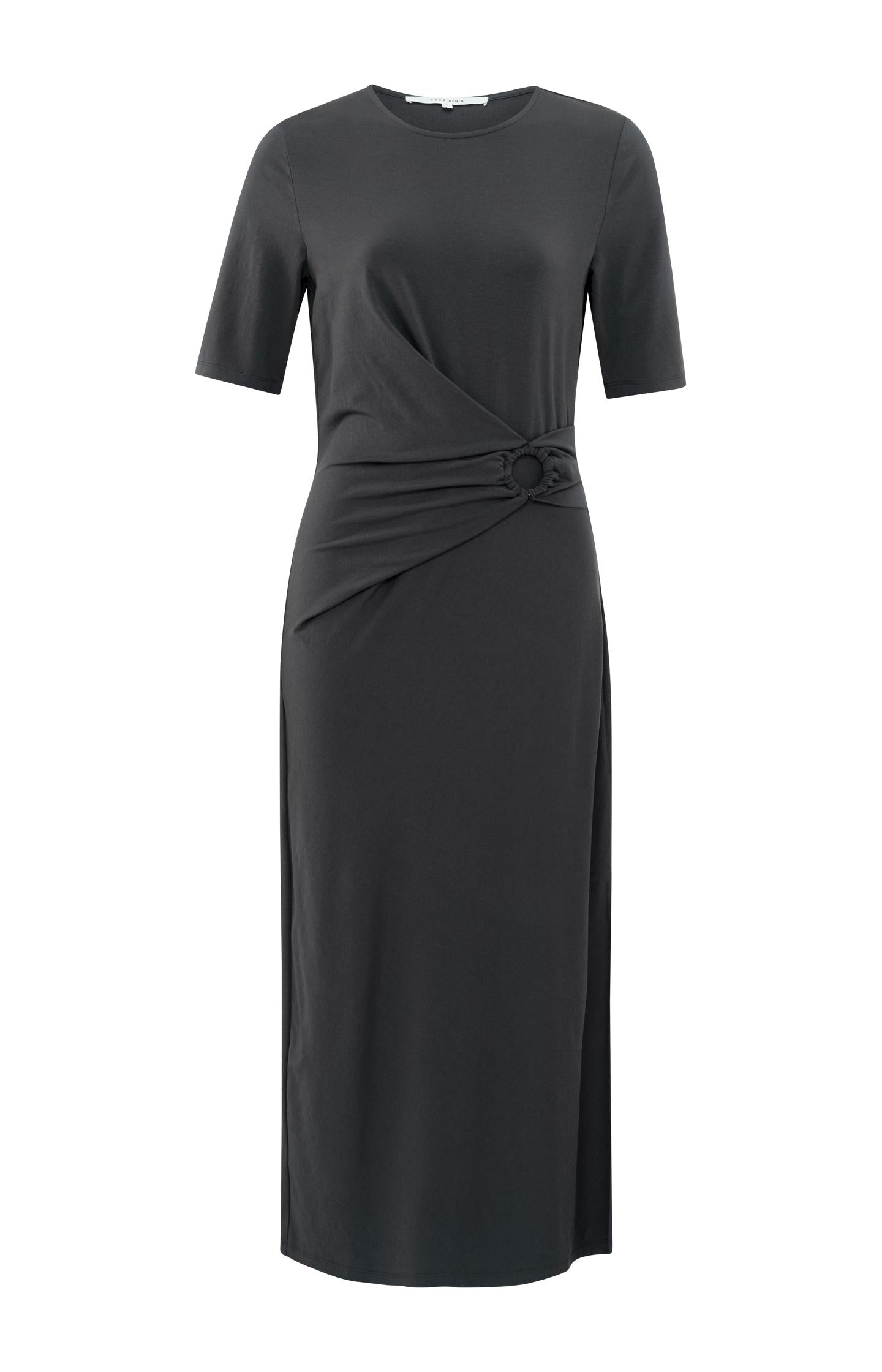 Midi dress with pleated ring detail - Type: product