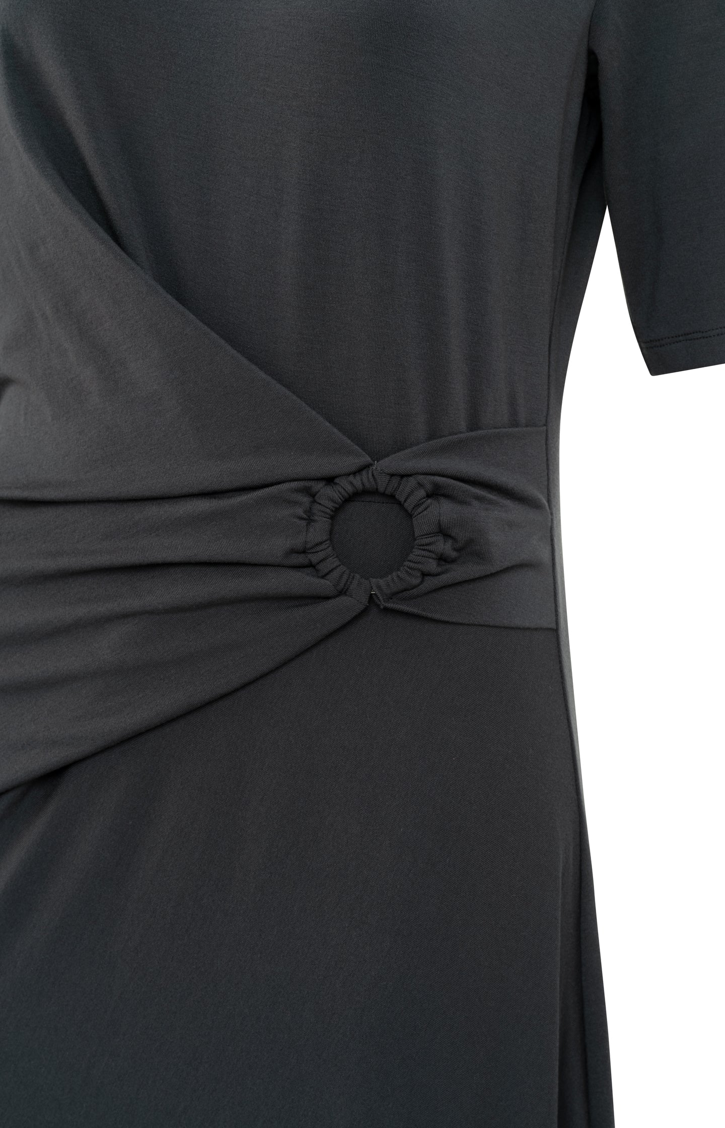 Midi dress with pleated ring detail