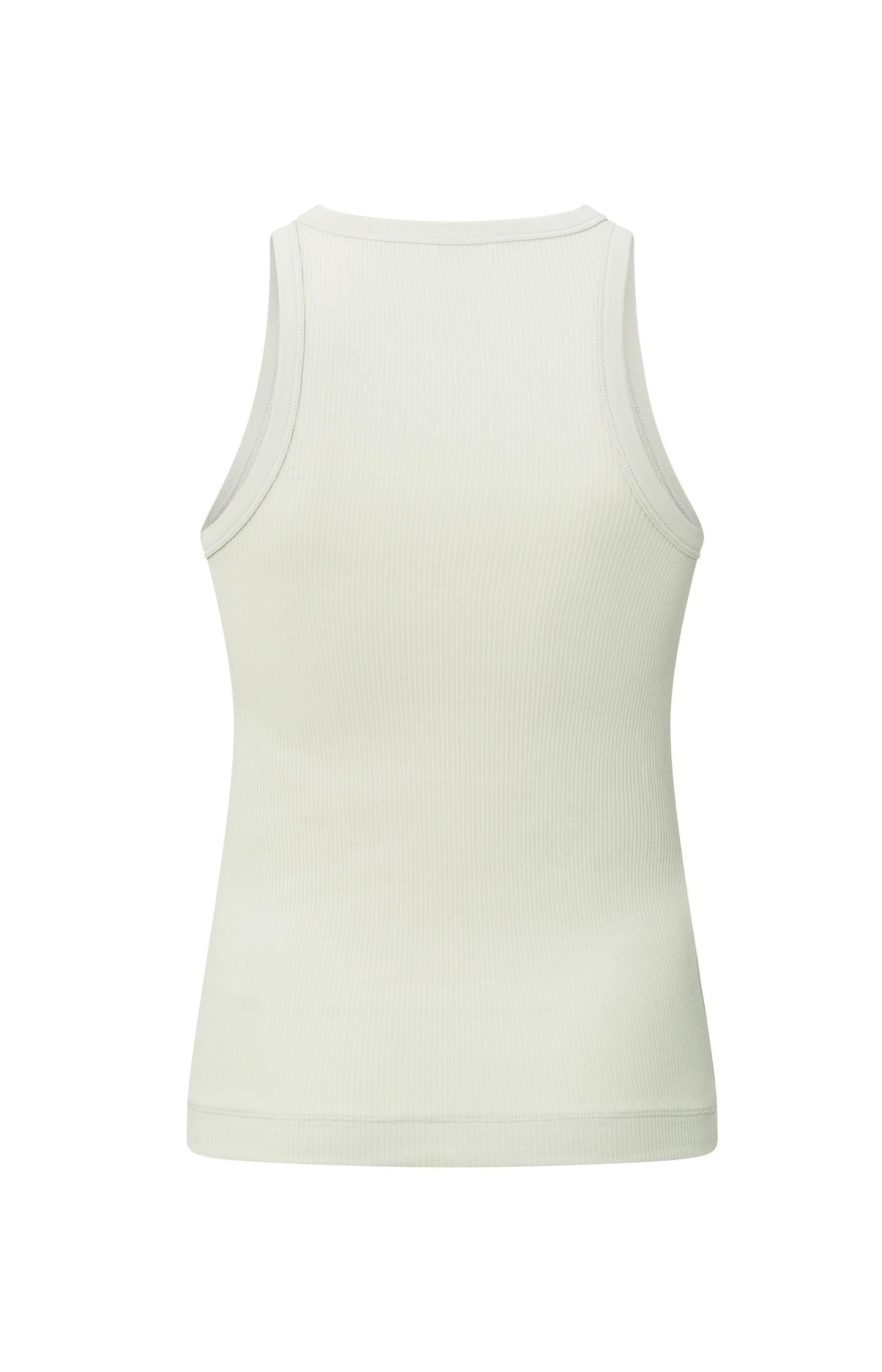 Ribbed singlet with round neck