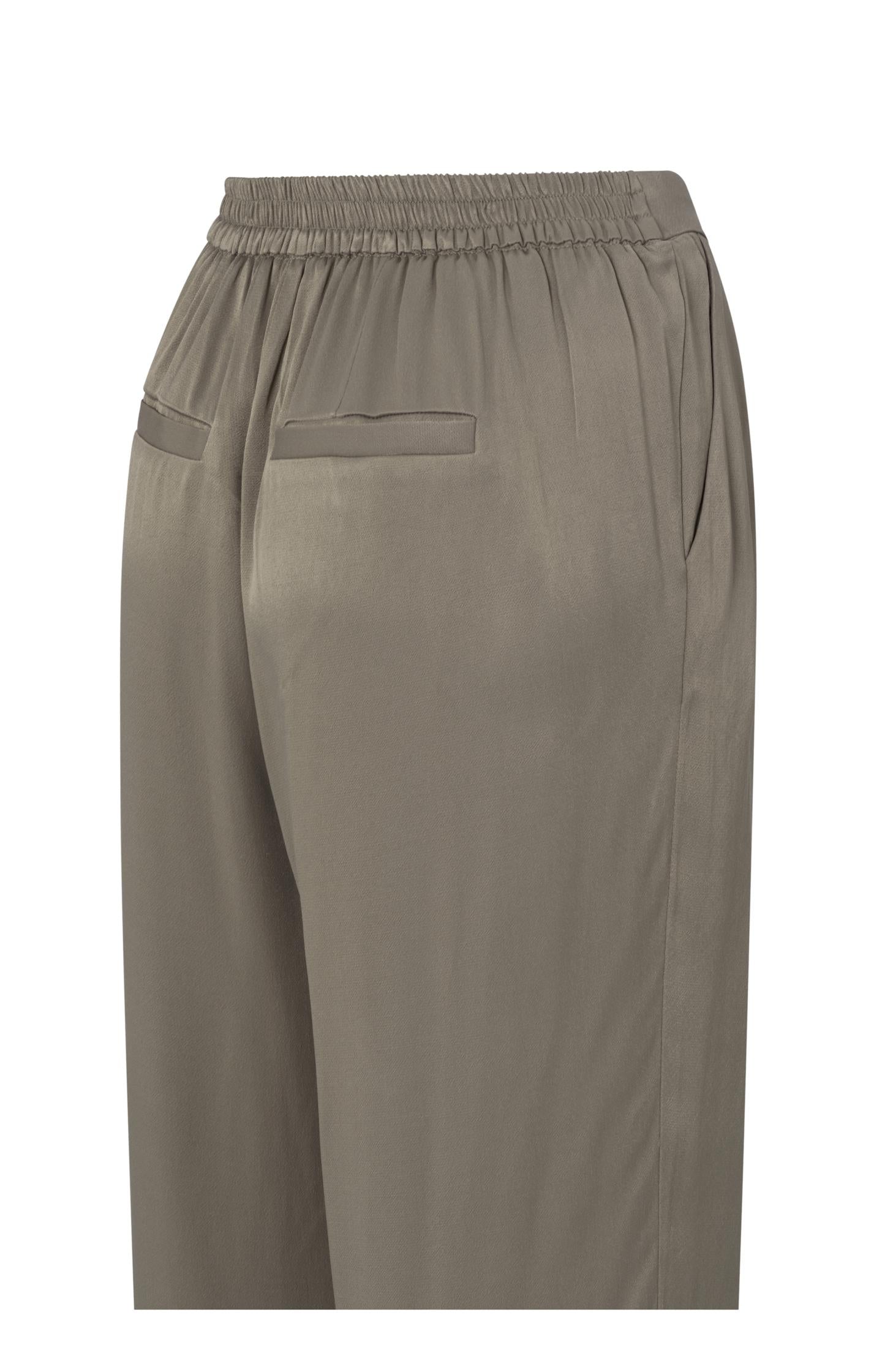 Satin trousers with wide legs and elastic waistband