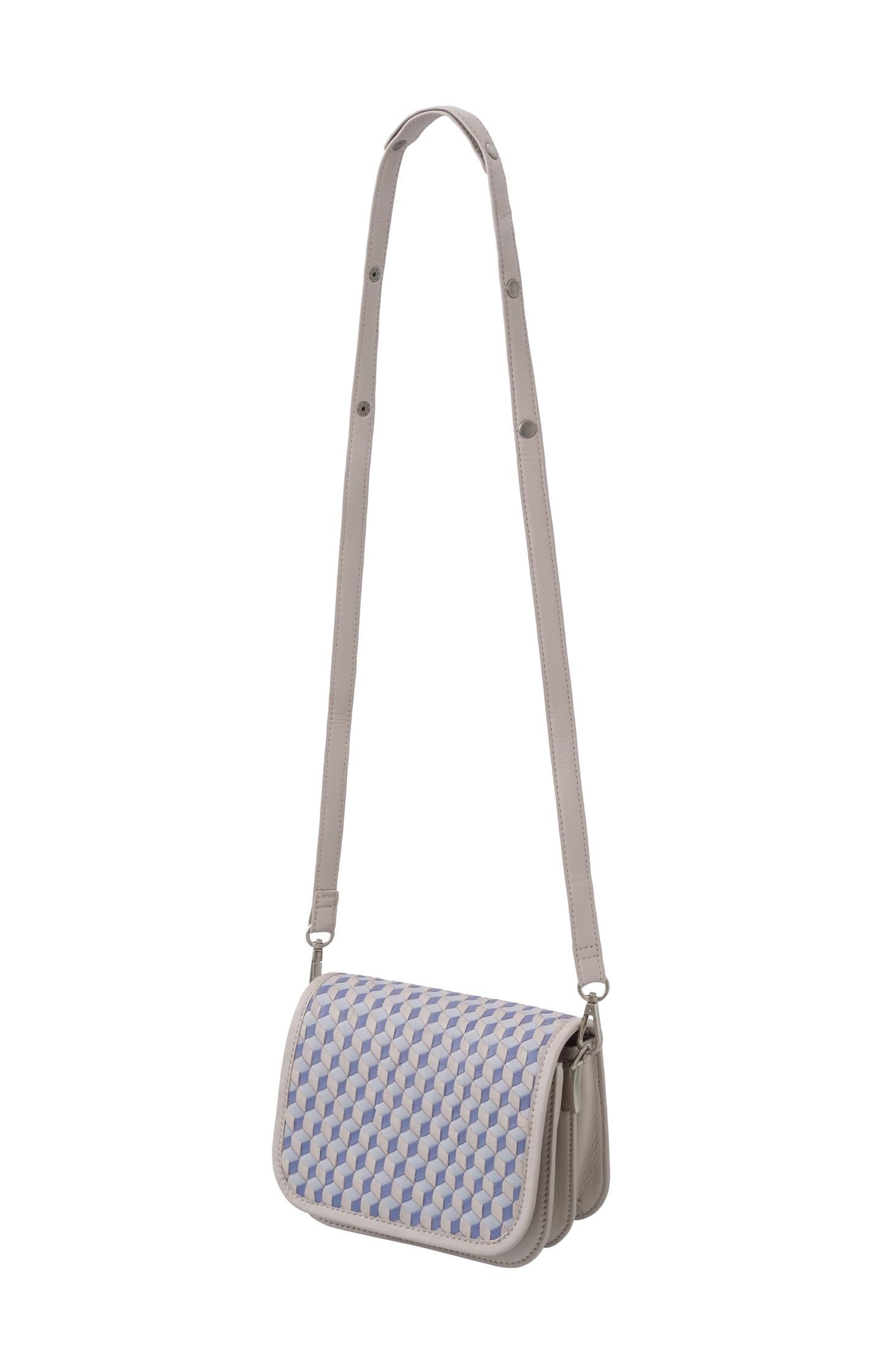 Small leather bag with geometrical print - Type: product