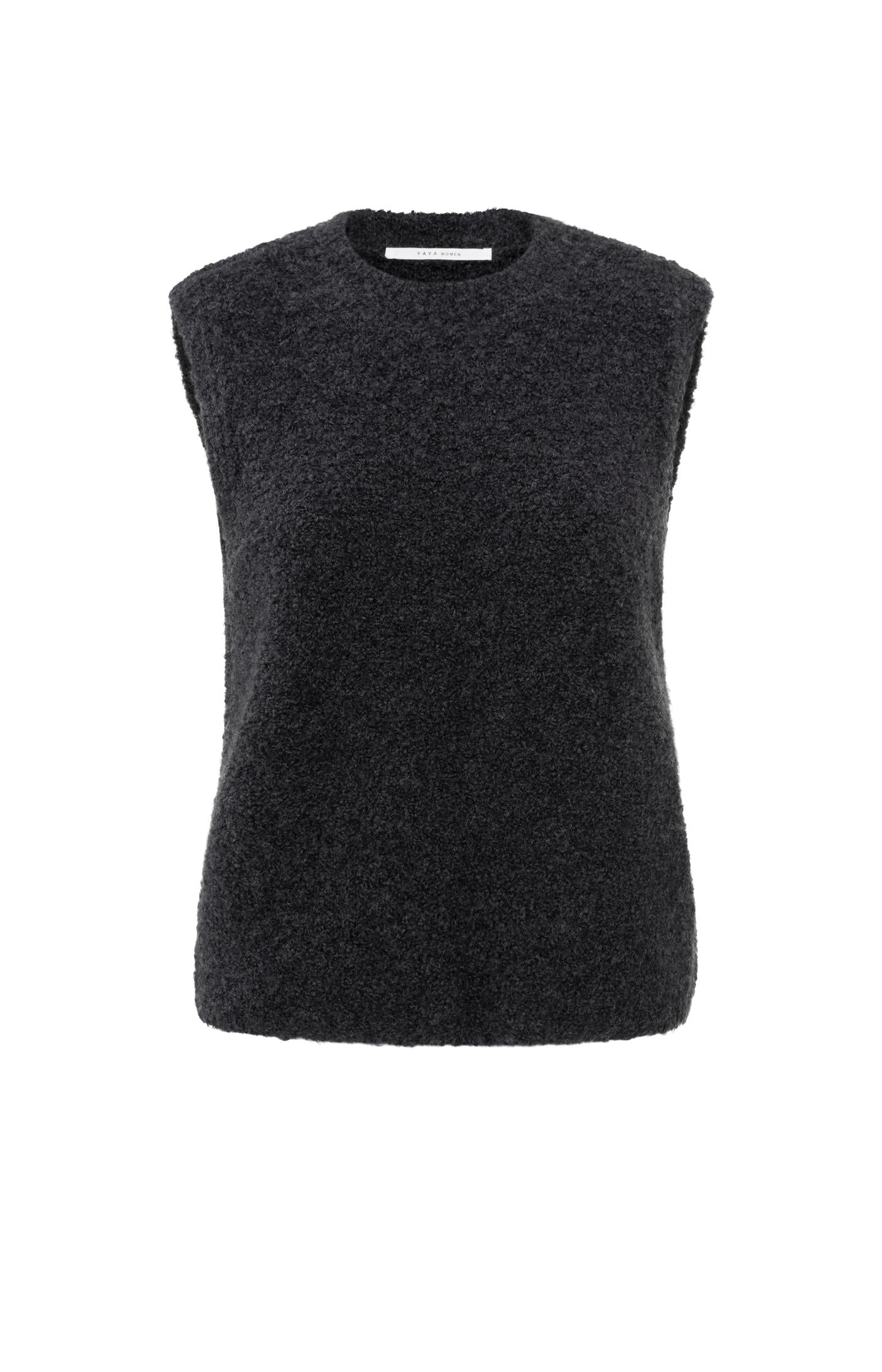 Soft sleeveless sweater with round neck and unique texture - Type: product