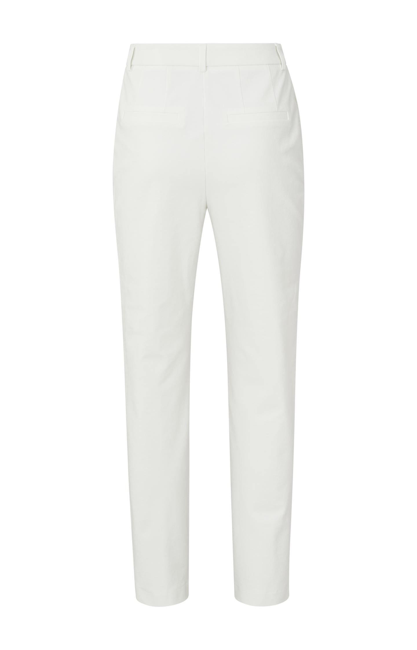 Woven chinos with straight legs, side pockets, and zipper