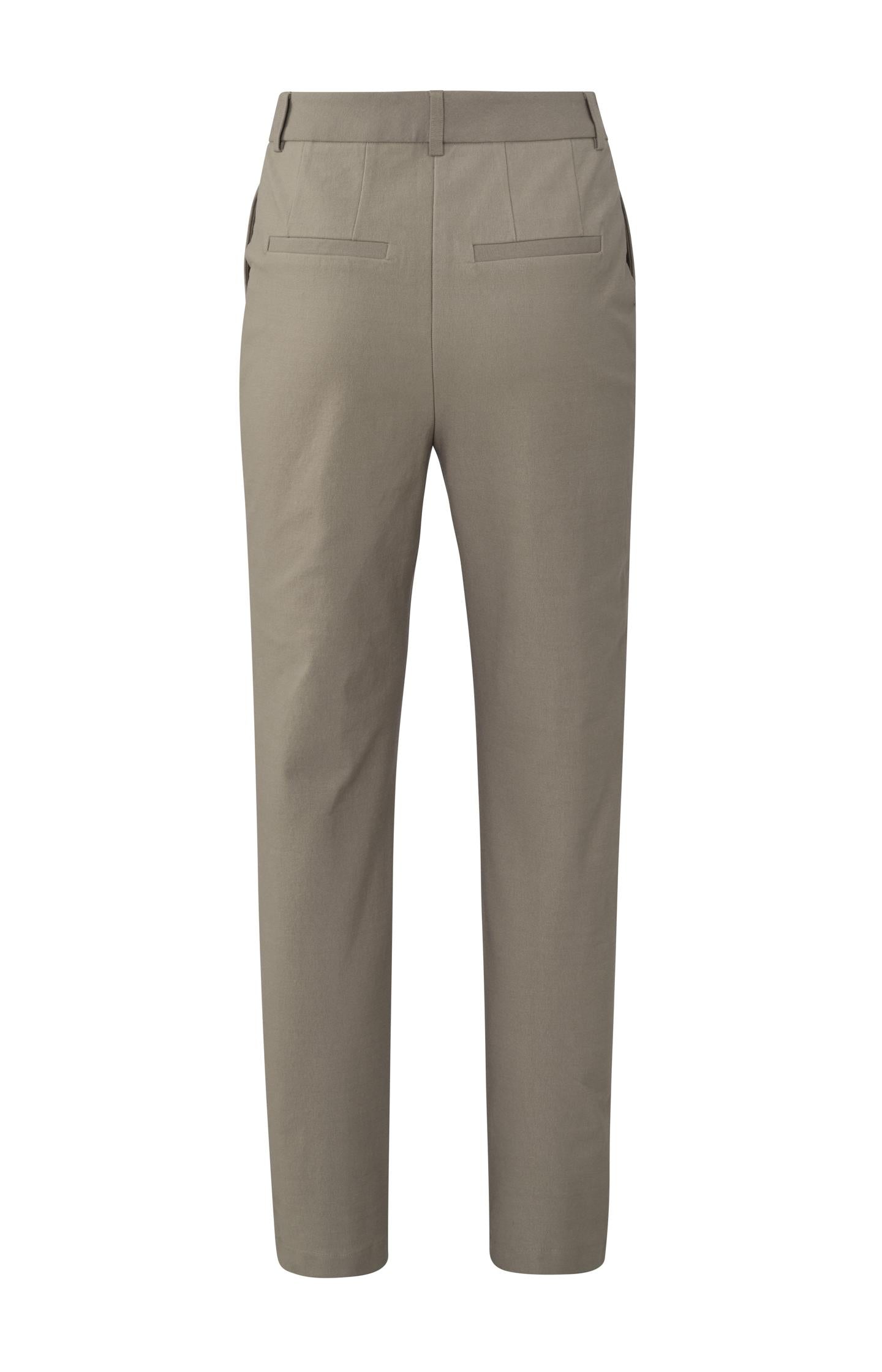 Woven chinos with straight legs, side pockets, and zipper