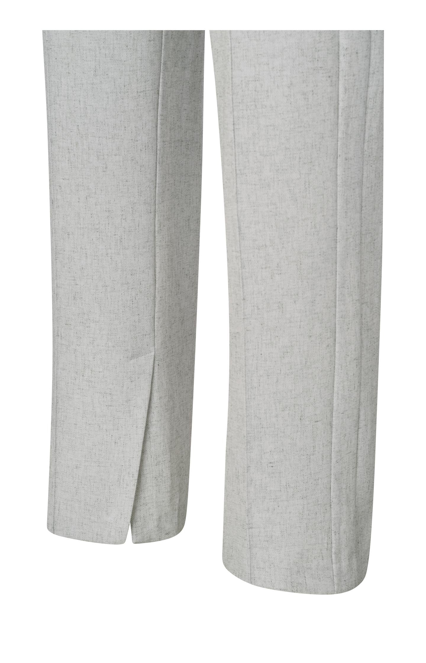 Woven melange trousers with wide legs