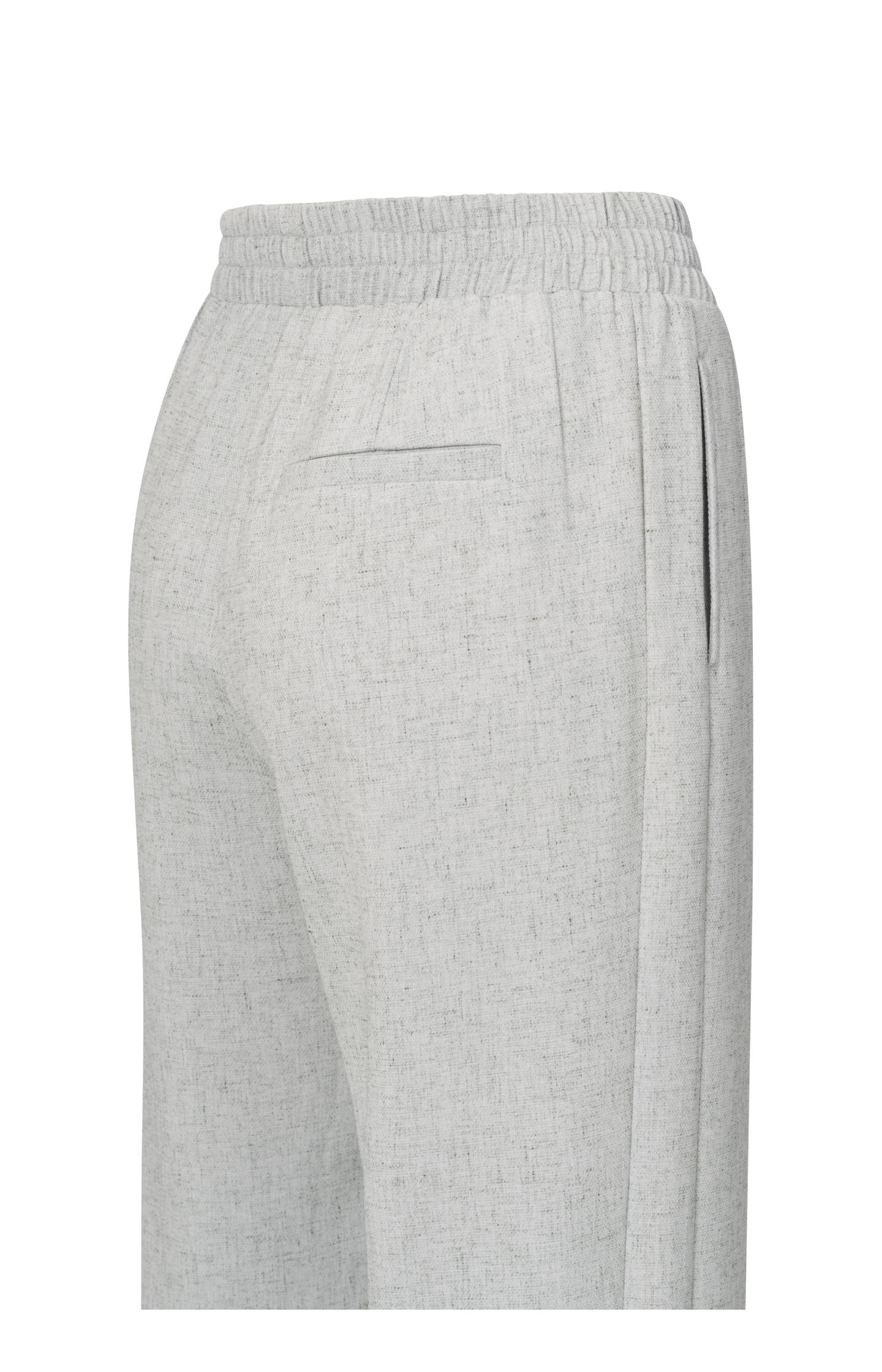 Woven melange trousers with wide legs