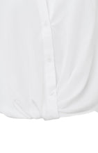 Load image into Gallery viewer, Asymmetrical blouse with V-neck, long sleeves and buttons - Pure White
