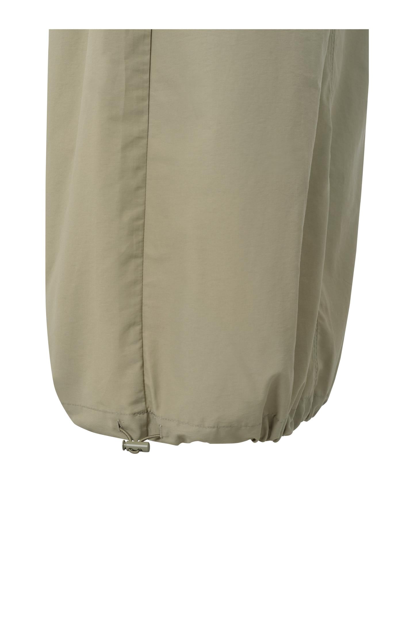 Cargo midi skirt with pockets and a drawstring in nylon - Winter Twig Beige