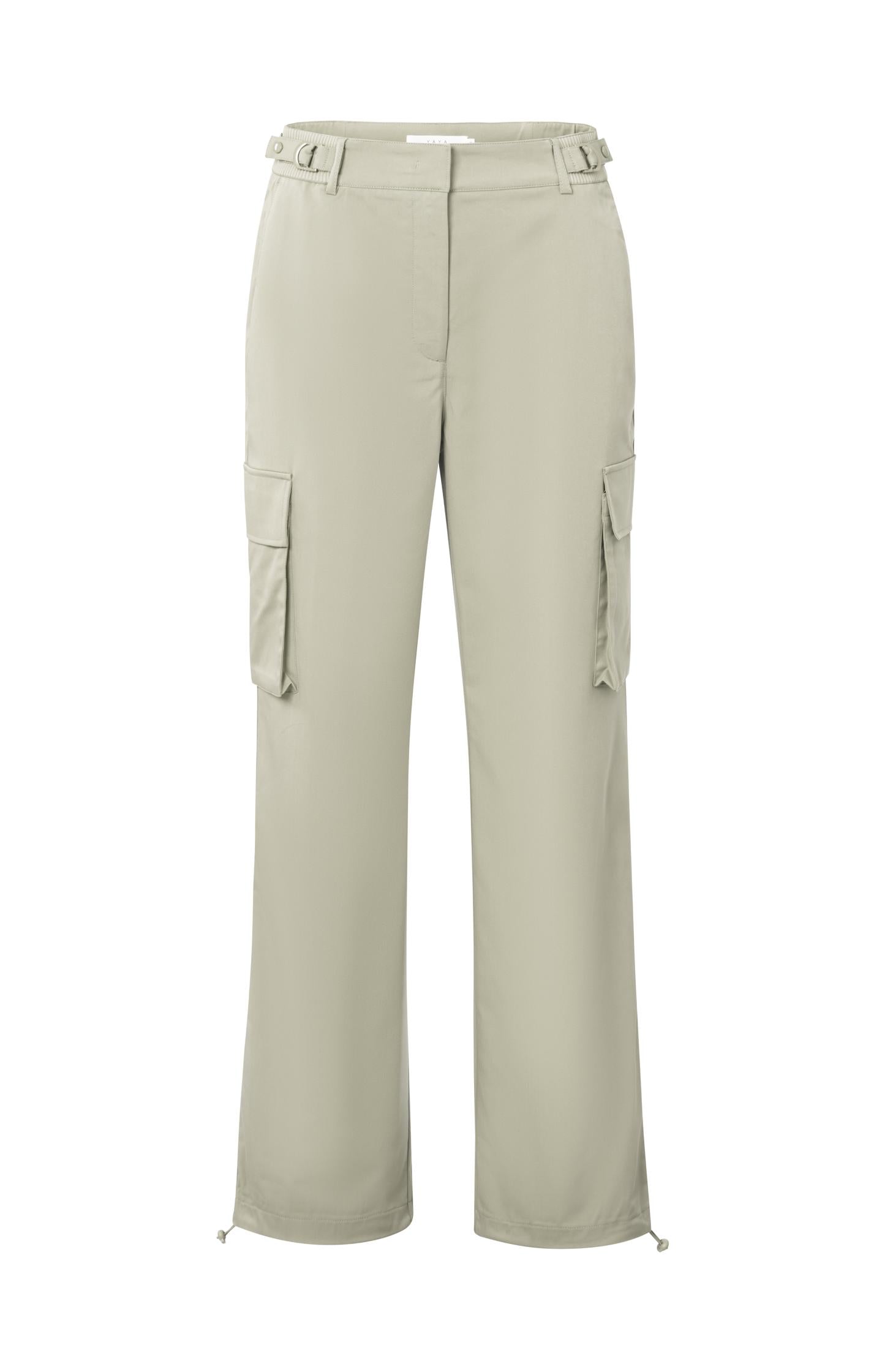 Cargo trousers with wide legs, pockets and waist details - Type: product