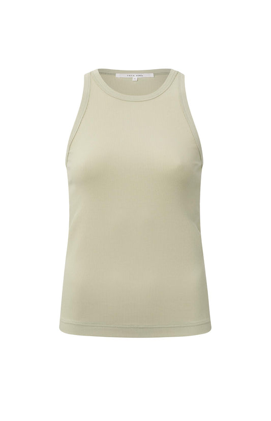 Cotton ribbed singlet with crewneck in regular fit - Agate Grey - Type: product