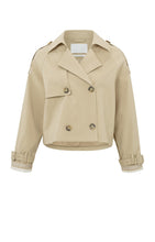 Load image into Gallery viewer, Cropped trench coat with long sleeves and shoulder details - Type: product
