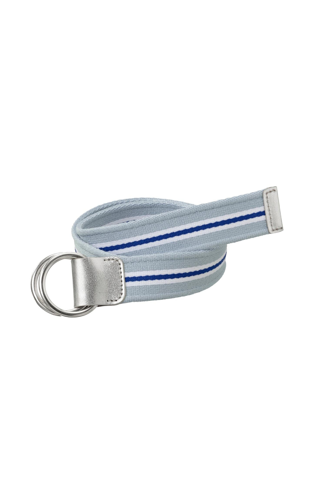 D-ring belt with stripes and silver details - Bright Cobalt Blue - Type: product