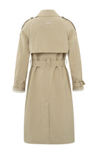 Load image into Gallery viewer, Double breasted trench coat with long sleeves, pockets and belt
