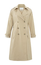 Load image into Gallery viewer, Double breasted trench coat with long sleeves, pockets and belt - Type: product
