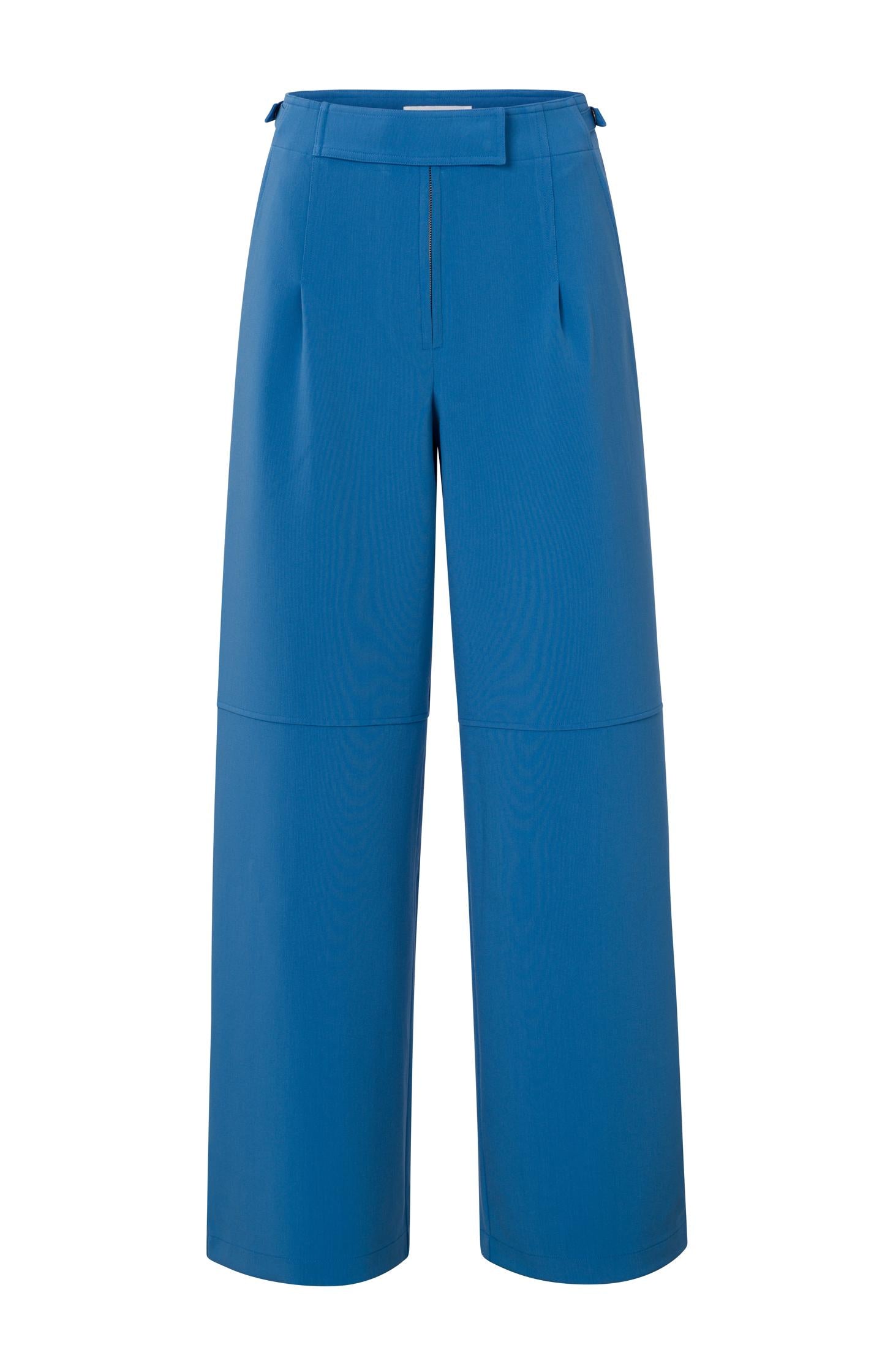 High waist trouser with wide leg, side pockets and zip - Type: product