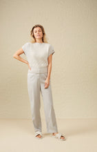 Load image into Gallery viewer, Loose fit pantalon with zip fly, pockets and stripes - Northern Droplet Grey Dessin
