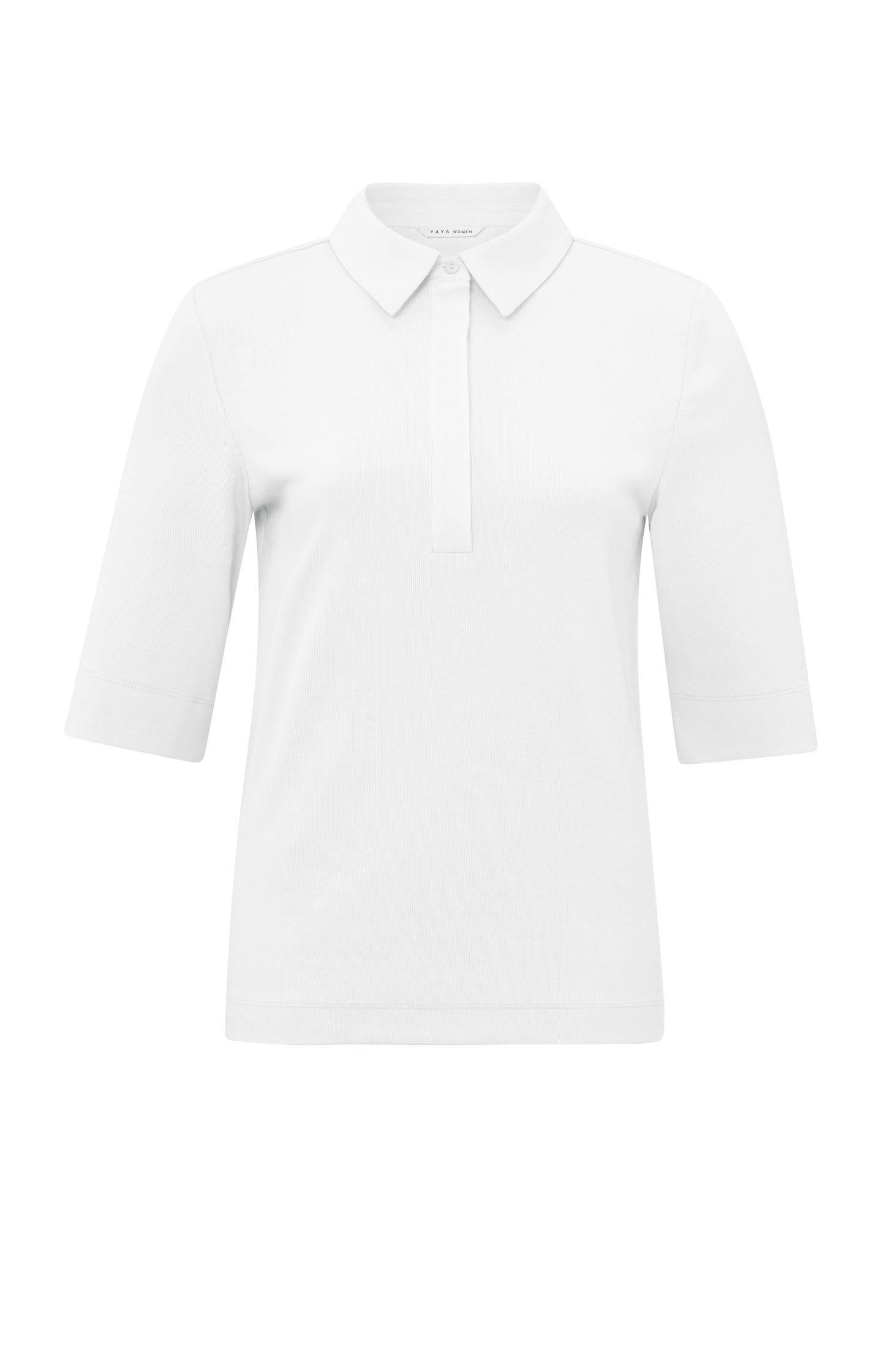 Polo top with buttons and half long sleeves in regular fit - Type: product