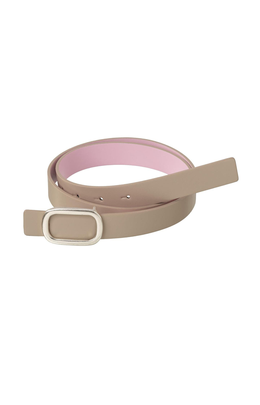 Reversible belt with square buckle and colored side - Phalaenopsis Pink - Type: product