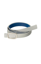 Load image into Gallery viewer, Reversible belt with square buckle and colored side - Silver Metallic - Type: product
