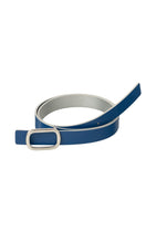 Load image into Gallery viewer, Reversible belt with square buckle and colored side - Silver Metallic
