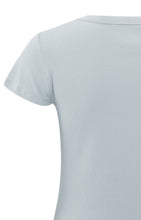 Load image into Gallery viewer, Ribbed T-shirt with crewneck and cap sleeves in slim fit
