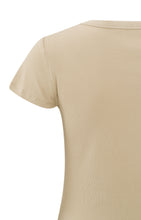 Load image into Gallery viewer, Ribbed T-shirt with crewneck and cap sleeves in slim fit
