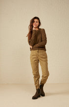 Load image into Gallery viewer, Soft cargo trousers with zip fly and pockets - Gothic Olive Green
