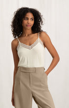Load image into Gallery viewer, Strappy top with lace details in a regular fit - Ivory White - Type: lookbook
