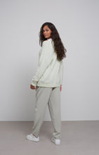 Load image into Gallery viewer, Sweater with deep V-neck and long sleeves in Alpaca - Meadow Mist Green
