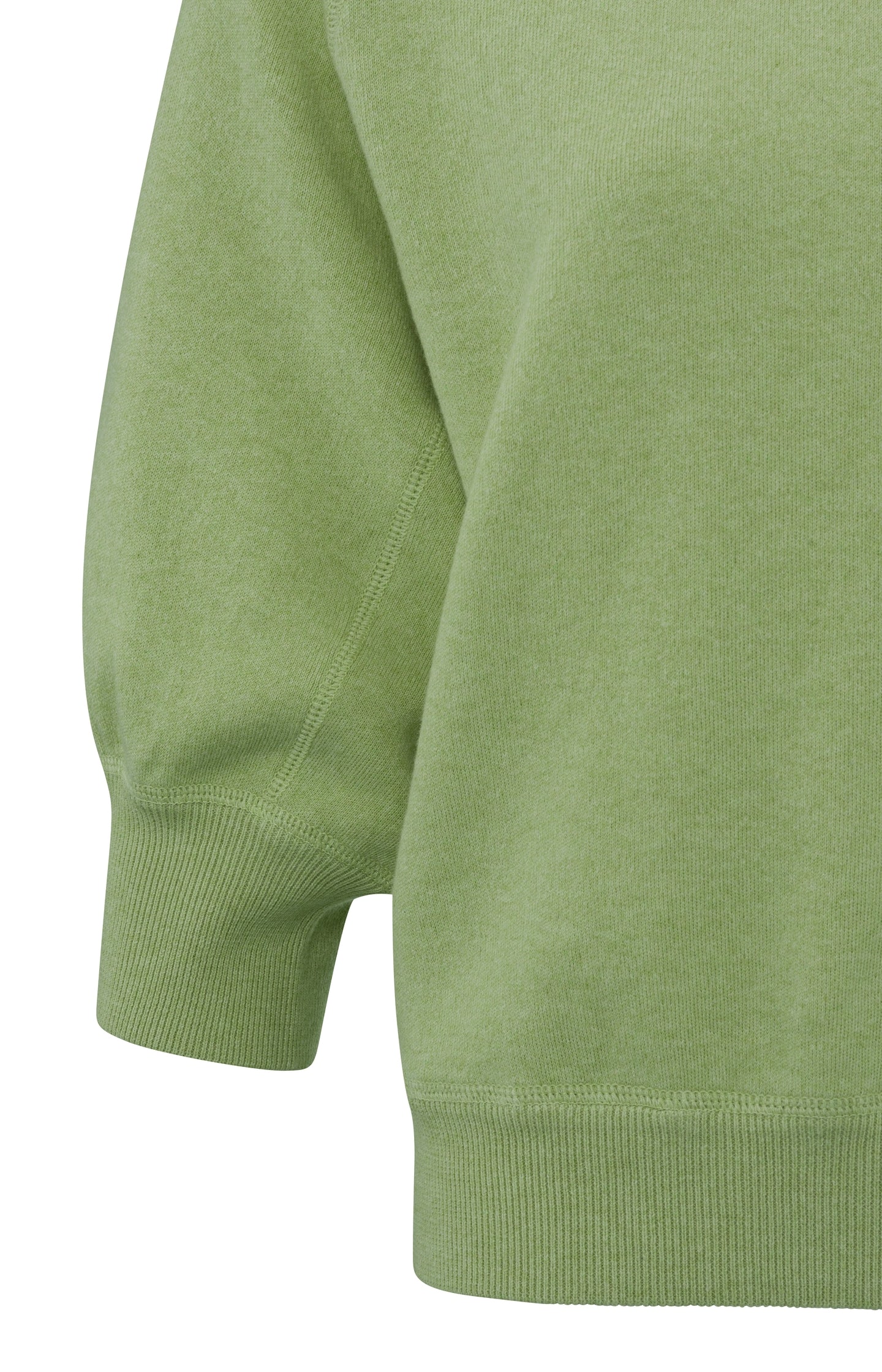 Sweater with round neck and half long raglan sleeves - Tendrill Green Melange