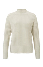 Load image into Gallery viewer, Sweater with turtleneck, long sleeves and ribbed details - Silver  Birch Sand Melange - Type: product
