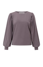 Load image into Gallery viewer, Tops with round neck and long puff sleeves in relaxed fit - Moonscape Purple - Type: product
