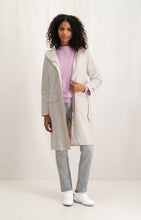 Load image into Gallery viewer, Woven parka with hoodie, long sleeves, zip and buttons
